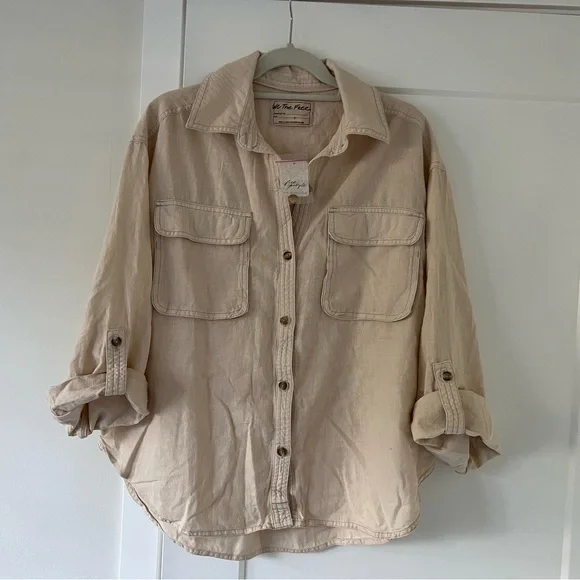 free people Made For Sun Linen Shirt - Picture 5 of 6